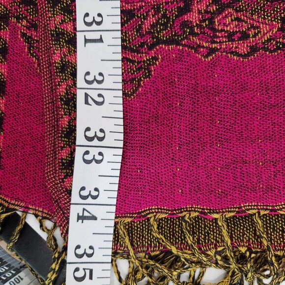 Beautiful Scarf with Fringe, Approx. 28 x 34, Acrylic and Viscose - Picture 6 of 7